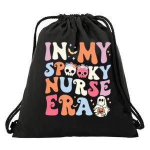 In My Spooky Nurse Era Halloween Groovy Witchy Spooky Nurse Drawstring Bag