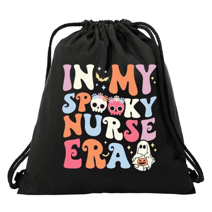 In My Spooky Nurse Era Halloween Groovy Witchy Spooky Nurse Drawstring Bag