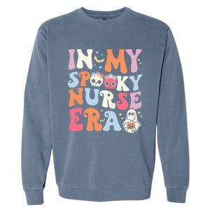 In My Spooky Nurse Era Halloween Groovy Witchy Spooky Nurse Garment-Dyed Sweatshirt