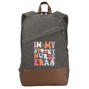 In My Spooky Nurse Era Halloween Groovy Witchy Spooky Nurse Cotton Canvas Backpack