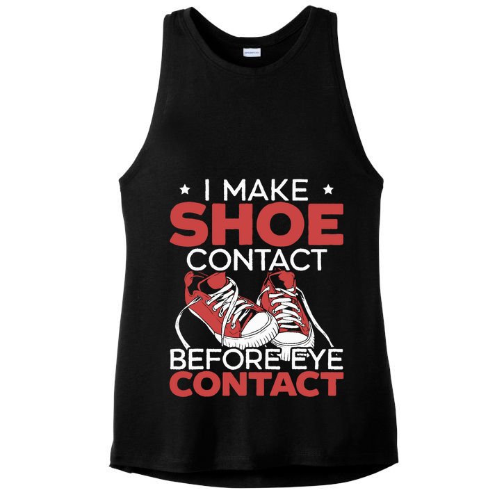I Make Shoe Contact Before Eye Contact Sneakerhead Ladies PosiCharge Tri-Blend Wicking Tank