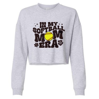 In My Softball Mom Era Softball Mama Wo Retro Cropped Pullover Crew