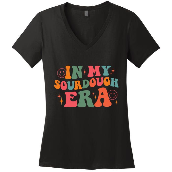 In My Sourdough Era Bread Baking Sourdough Women's V-Neck T-Shirt