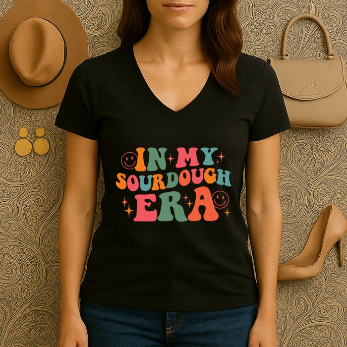 In My Sourdough Era Bread Baking Sourdough Women's V-Neck T-Shirt