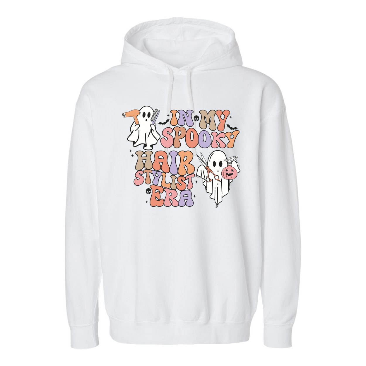 In My Spooky Hair Stylist Era Hairdresser Halloween Garment-Dyed Fleece Hoodie