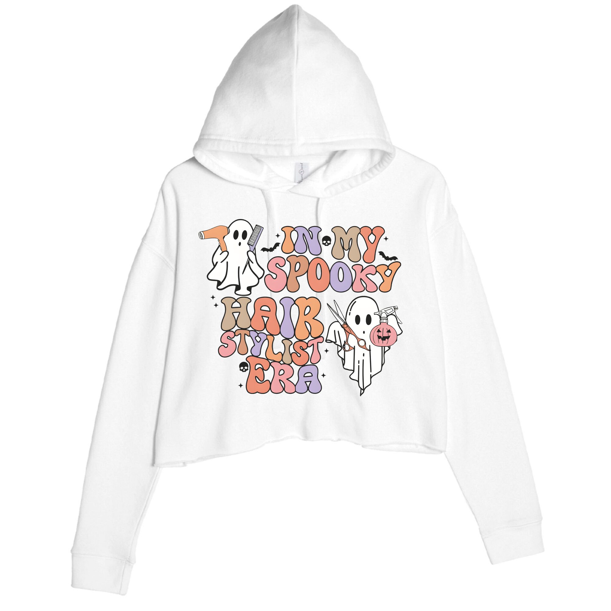 In My Spooky Hair Stylist Era Hairdresser Halloween Crop Fleece Hoodie