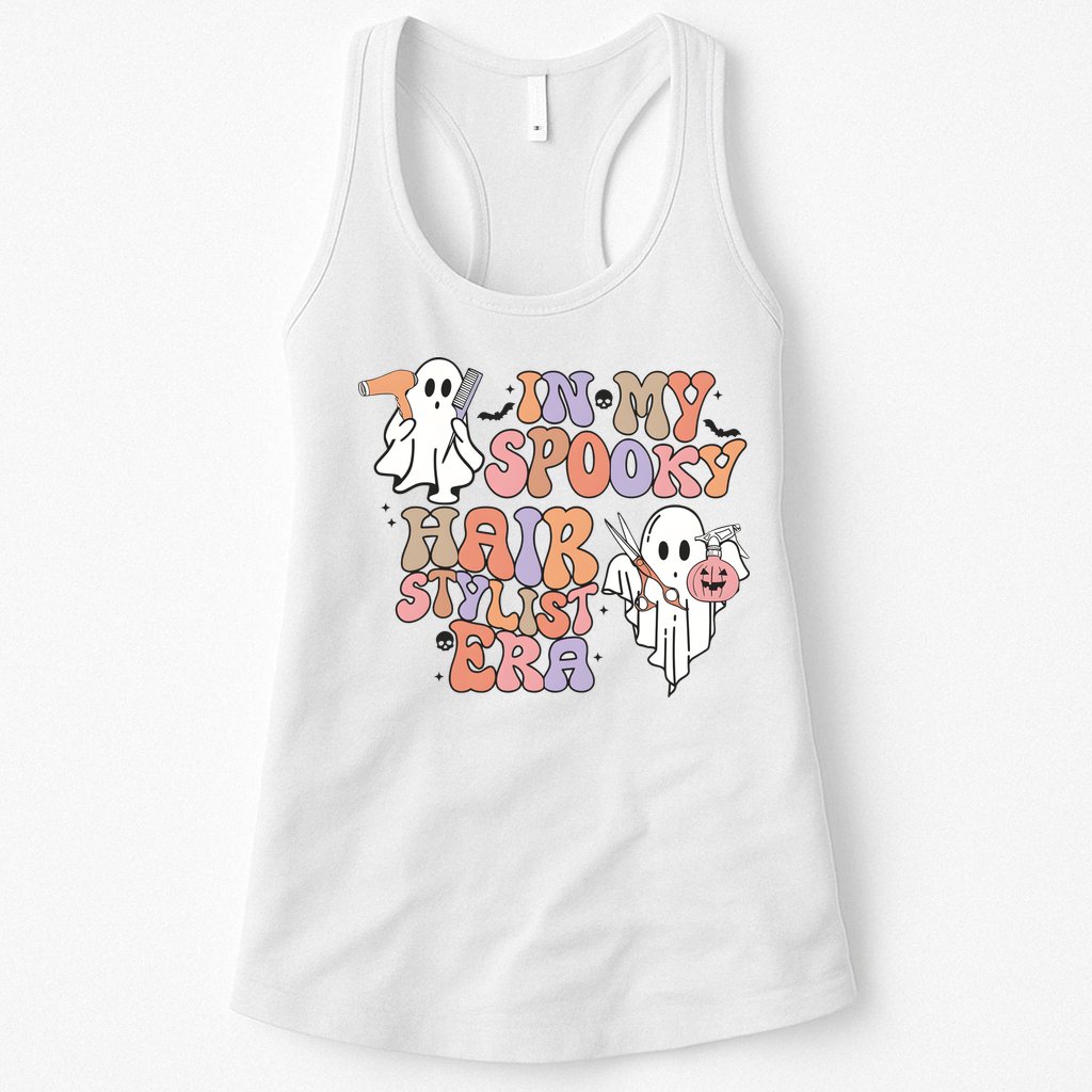 In My Spooky Hair Stylist Era Hairdresser Halloween Womens Tank Top