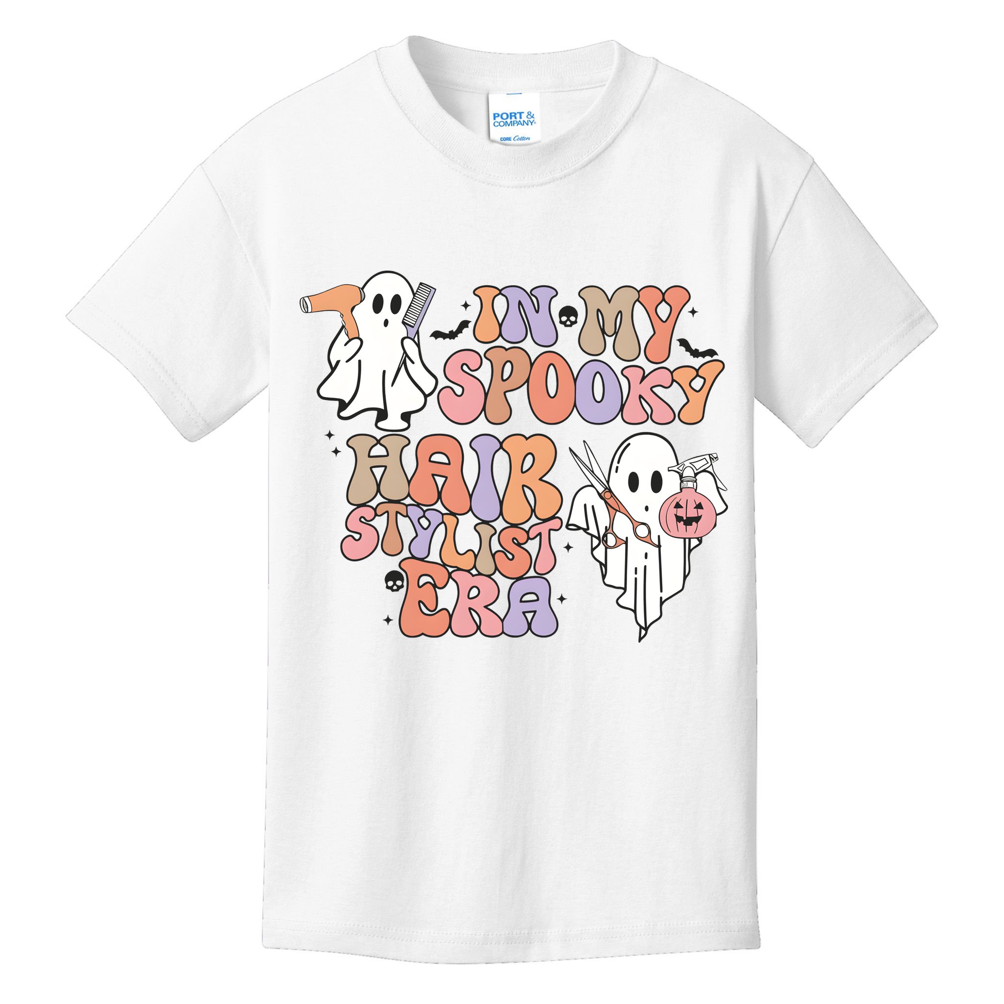 In My Spooky Hair Stylist Era Hairdresser Halloween Kids T-Shirt