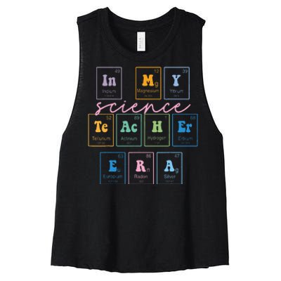 In My Science Teacher Era Funny Science Teacher Women's Racerback Cropped Tank