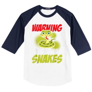 I May Start Talking About Snakes Snake Lover Zoo Zookeeper Baseball Sleeve Shirt