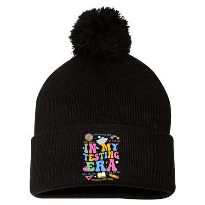 In My State Testing Era Teachers Funny Test Day Pom Pom 12in Knit Beanie