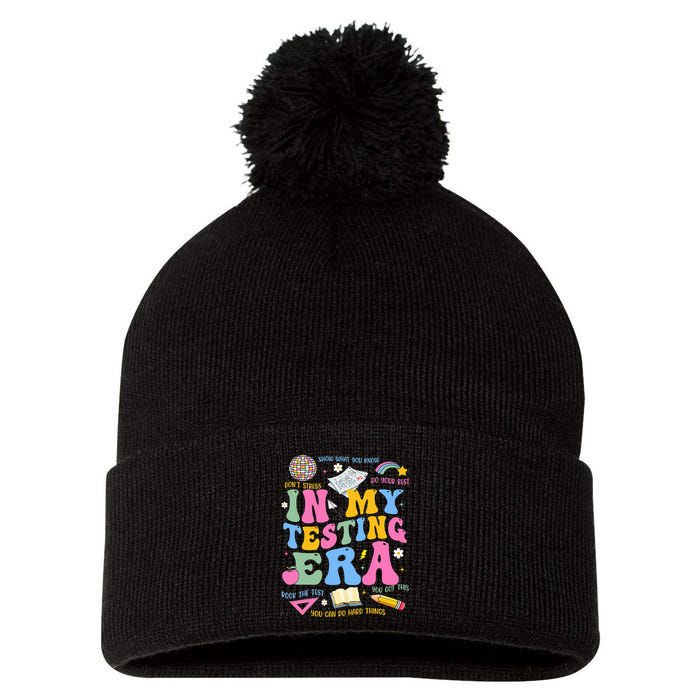 In My State Testing Era Teachers Funny Test Day Pom Pom 12in Knit Beanie