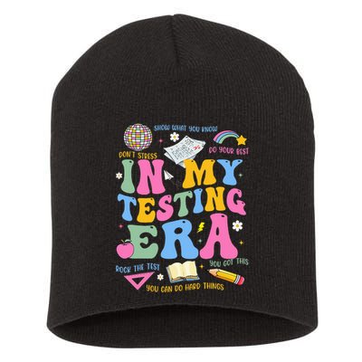 In My State Testing Era Teachers Funny Test Day Short Acrylic Beanie
