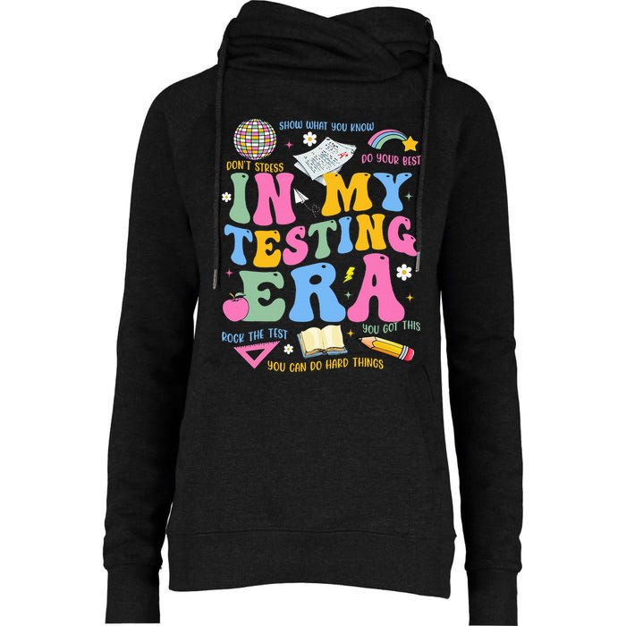 In My State Testing Era Teachers Funny Test Day Womens Funnel Neck Pullover Hood