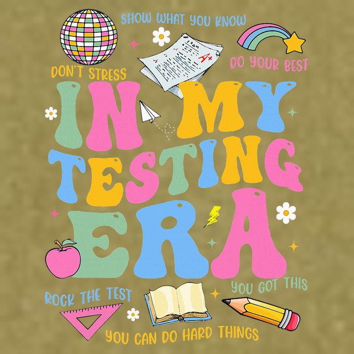 In My State Testing Era Teachers Funny Test Day Garment-Dyed Women's Muscle Tee