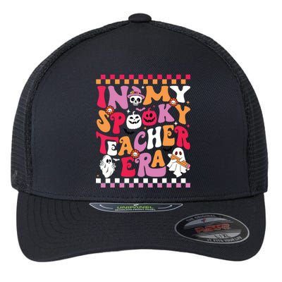 In My Spooky Teacher Era Groovy Ghost Teacher Halloween Flexfit Unipanel Trucker Cap