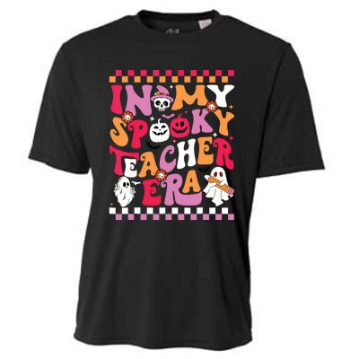 In My Spooky Teacher Era Groovy Ghost Teacher Halloween Cooling Performance Crew T-Shirt