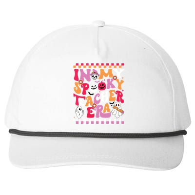 In My Spooky Teacher Era Groovy Ghost Teacher Halloween Snapback Five-Panel Rope Hat