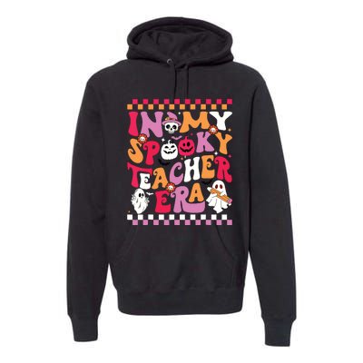 In My Spooky Teacher Era Groovy Ghost Teacher Halloween Premium Hoodie