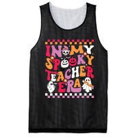 In My Spooky Teacher Era Groovy Ghost Teacher Halloween Mesh Reversible Basketball Jersey Tank