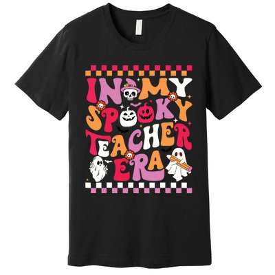 In My Spooky Teacher Era Groovy Ghost Teacher Halloween Premium T-Shirt