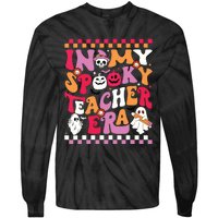 In My Spooky Teacher Era Groovy Ghost Teacher Halloween Tie-Dye Long Sleeve Shirt