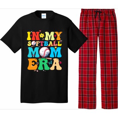 In My Softball Mom Era Groovy MotherS Life Game Vibes Day Gift Pajama Set