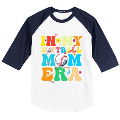 In My Softball Mom Era Groovy MotherS Life Game Vibes Day Gift Baseball Sleeve Shirt