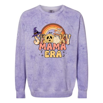 In My Spooky Mama Era Halloween Groovy Witchy Spooky Mama Cool Gift Colorblast Crewneck Sweatshirt