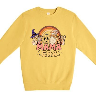 In My Spooky Mama Era Halloween Groovy Witchy Spooky Mama Cool Gift Premium Crewneck Sweatshirt