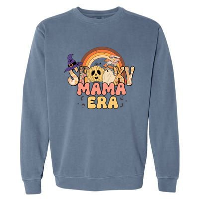 In My Spooky Mama Era Halloween Groovy Witchy Spooky Mama Cool Gift Garment-Dyed Sweatshirt