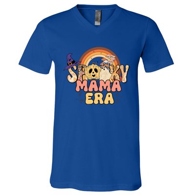 In My Spooky Mama Era Halloween Groovy Witchy Spooky Mama Cool Gift V-Neck T-Shirt