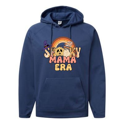 In My Spooky Mama Era Halloween Groovy Witchy Spooky Mama Cool Gift Performance Fleece Hoodie