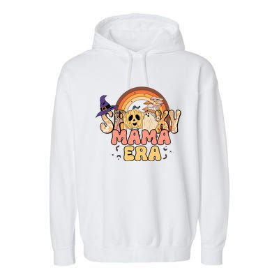 In My Spooky Mama Era Halloween Groovy Witchy Spooky Mama Cool Gift Garment-Dyed Fleece Hoodie