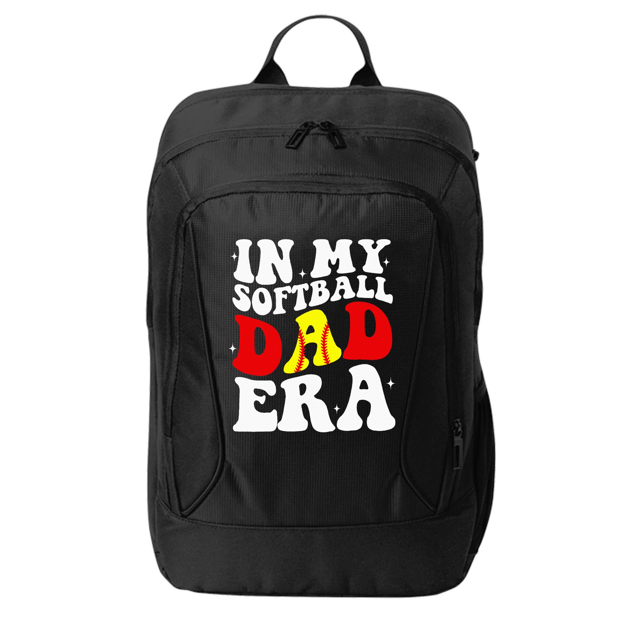 In My Softball Dad Era Softball Dad City Backpack