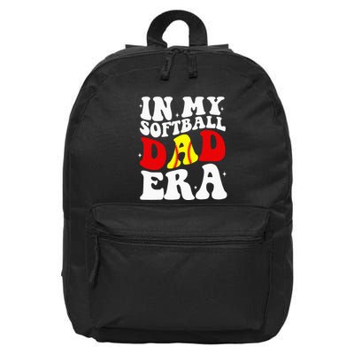 In My Softball Dad Era Softball Dad 16 in Basic Backpack