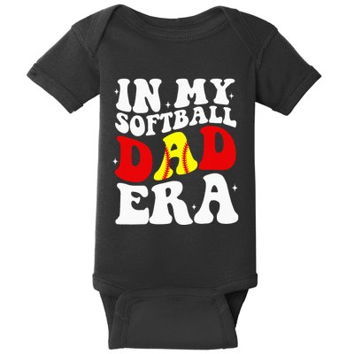 In My Softball Dad Era Softball Dad Baby Bodysuit