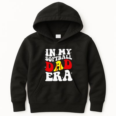In My Softball Dad Era Softball Dad Kids Hoodie