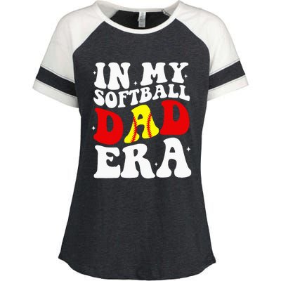 In My Softball Dad Era Softball Dad Enza Ladies Jersey Colorblock Tee