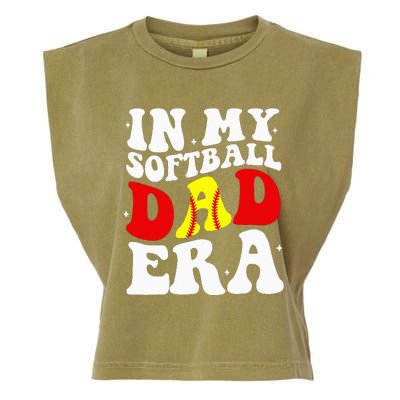 In My Softball Dad Era Softball Dad Garment-Dyed Women's Muscle Tee