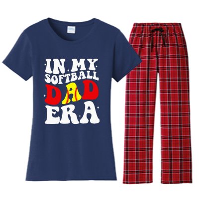 In My Softball Dad Era Softball Dad Women's Flannel Pajama Set