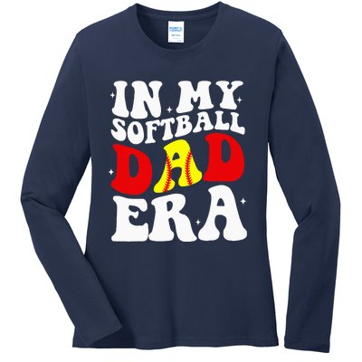 In My Softball Dad Era Softball Dad Ladies Long Sleeve Shirt