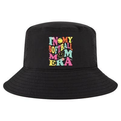 In My Softball Mom Era Retro Groovy Mom Life Game Day Gift Cool Comfort Performance Bucket Hat