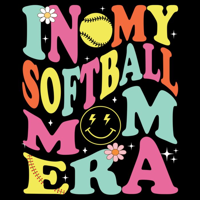 In My Softball Mom Era Retro Groovy Mom Life Game Day Gift Cooling Performance Crew T-Shirt