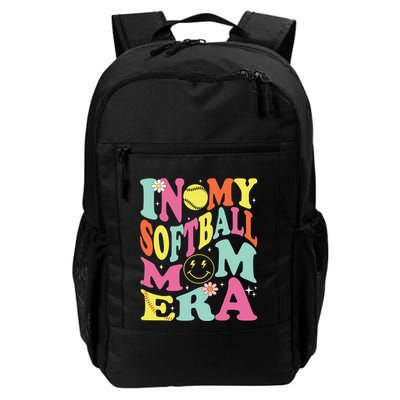 In My Softball Mom Era Retro Groovy Mom Life Game Day Gift Backpack
