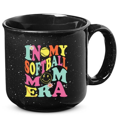 In My Softball Mom Era Retro Groovy Mom Life Game Day Gift 15oz Campfire Ceramic Mug