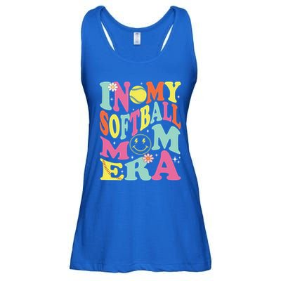 In My Softball Mom Era Retro Groovy Mom Life Game Day Gift Ladies Essential Flowy Tank