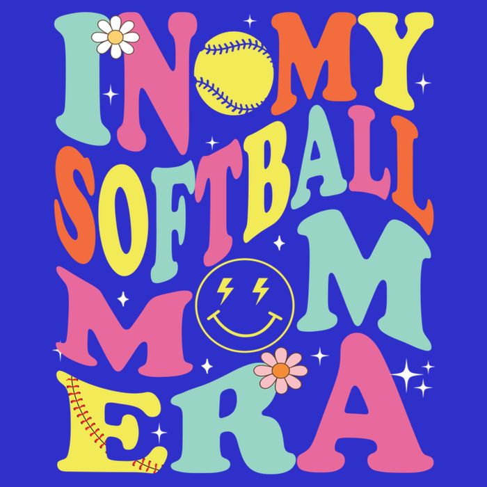 In My Softball Mom Era Retro Groovy Mom Life Game Day Gift 16 in Basic Backpack