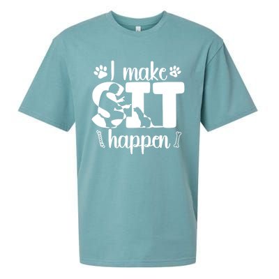 I Make Sit Happen Dog Trainer Dog Training Gift Sueded Cloud Jersey T-Shirt