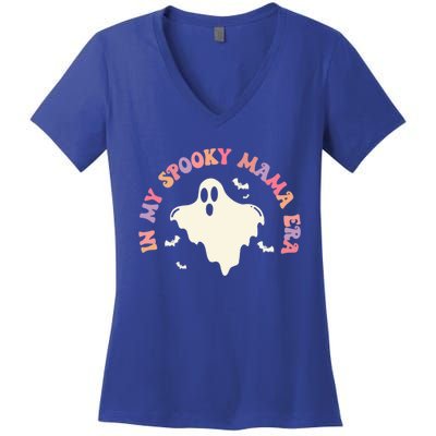 In My Spooky Mama Era Halloween (2Sides) Witchy Spooky Mom Gift Women's V-Neck T-Shirt